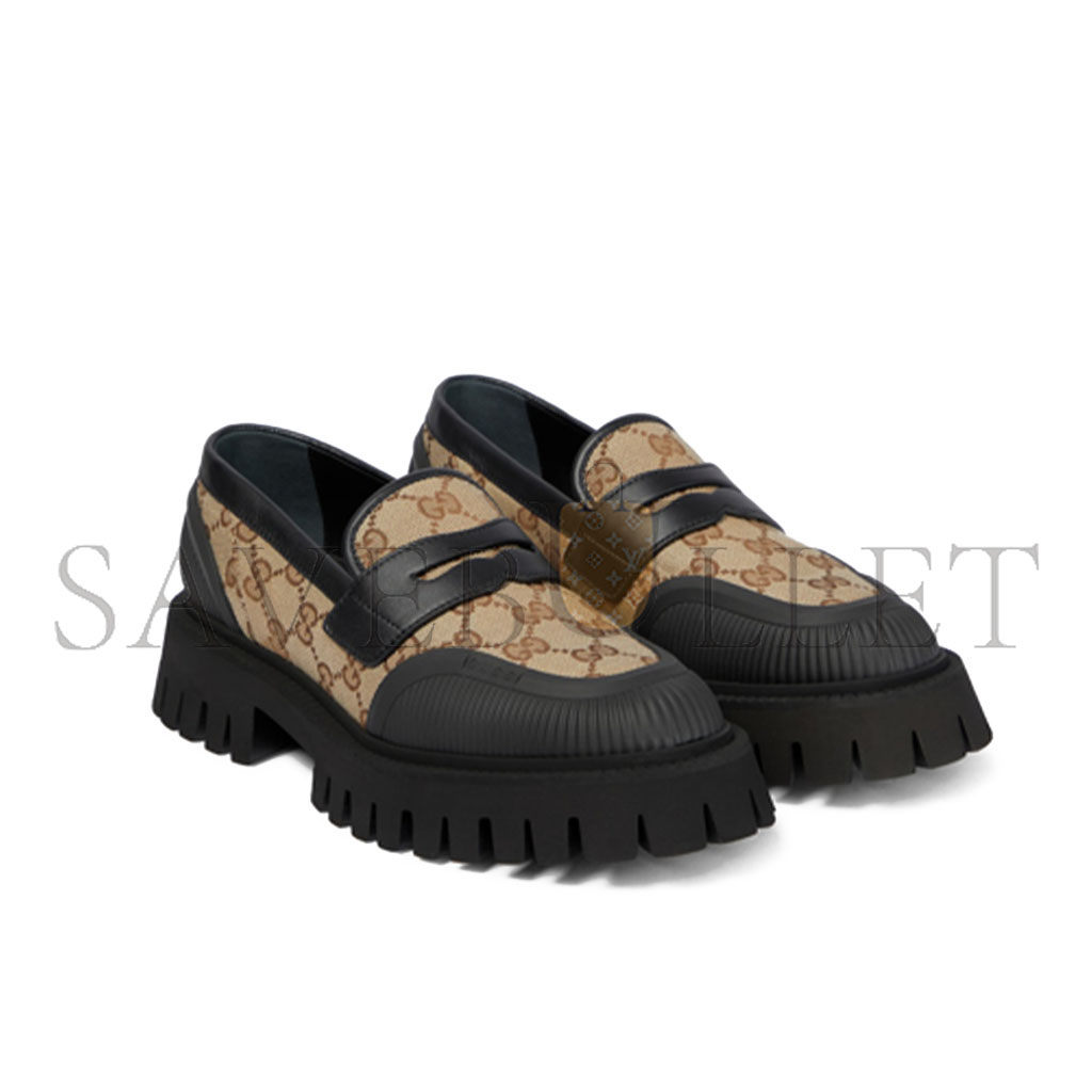 GUCCI LOAFERS GG AUS CANVAS IN BROWN 78330